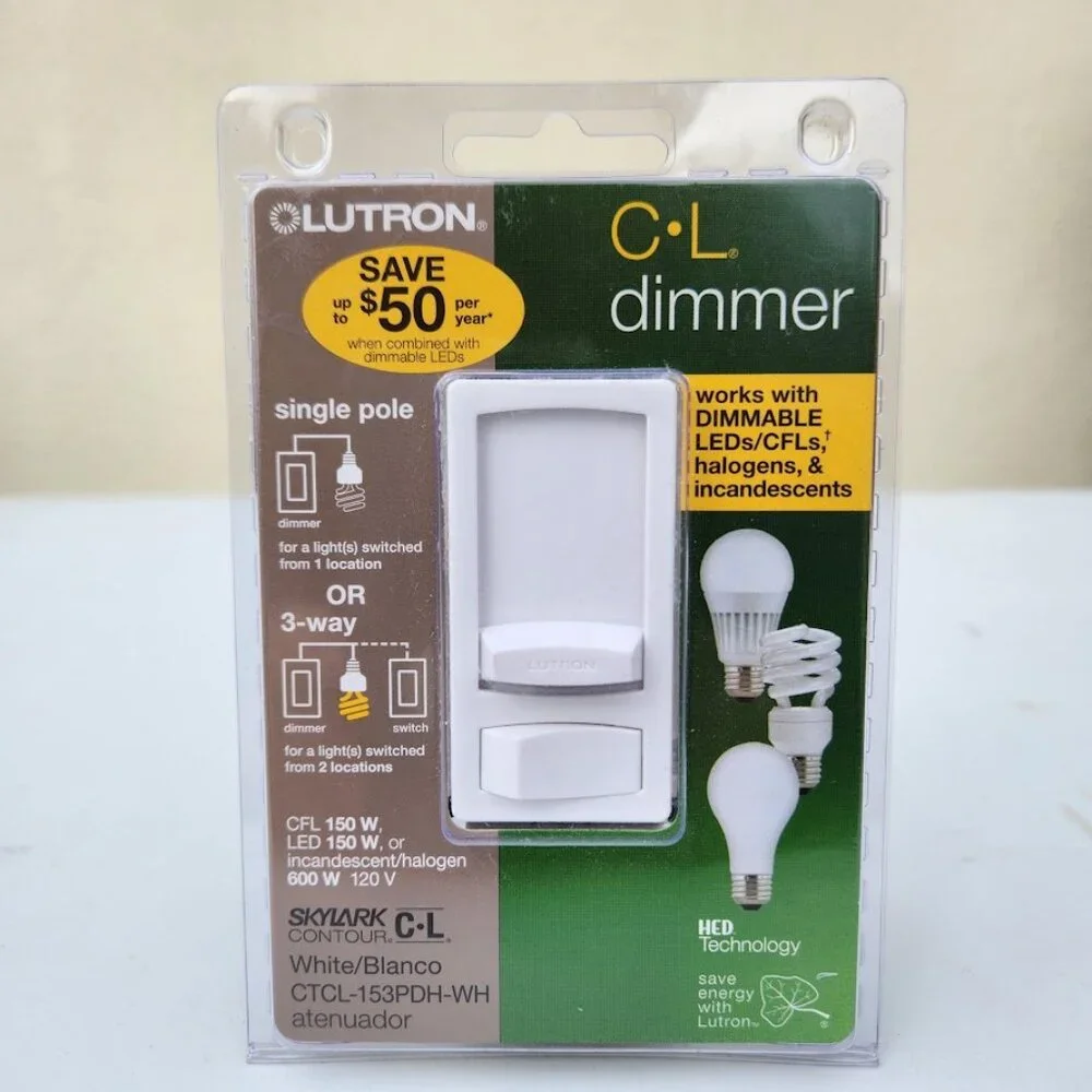 NEW Lutron Skylark Contour CL Light Bulb Dimmer CTCL-153PDH-LA 120V 60Hz 150W Li